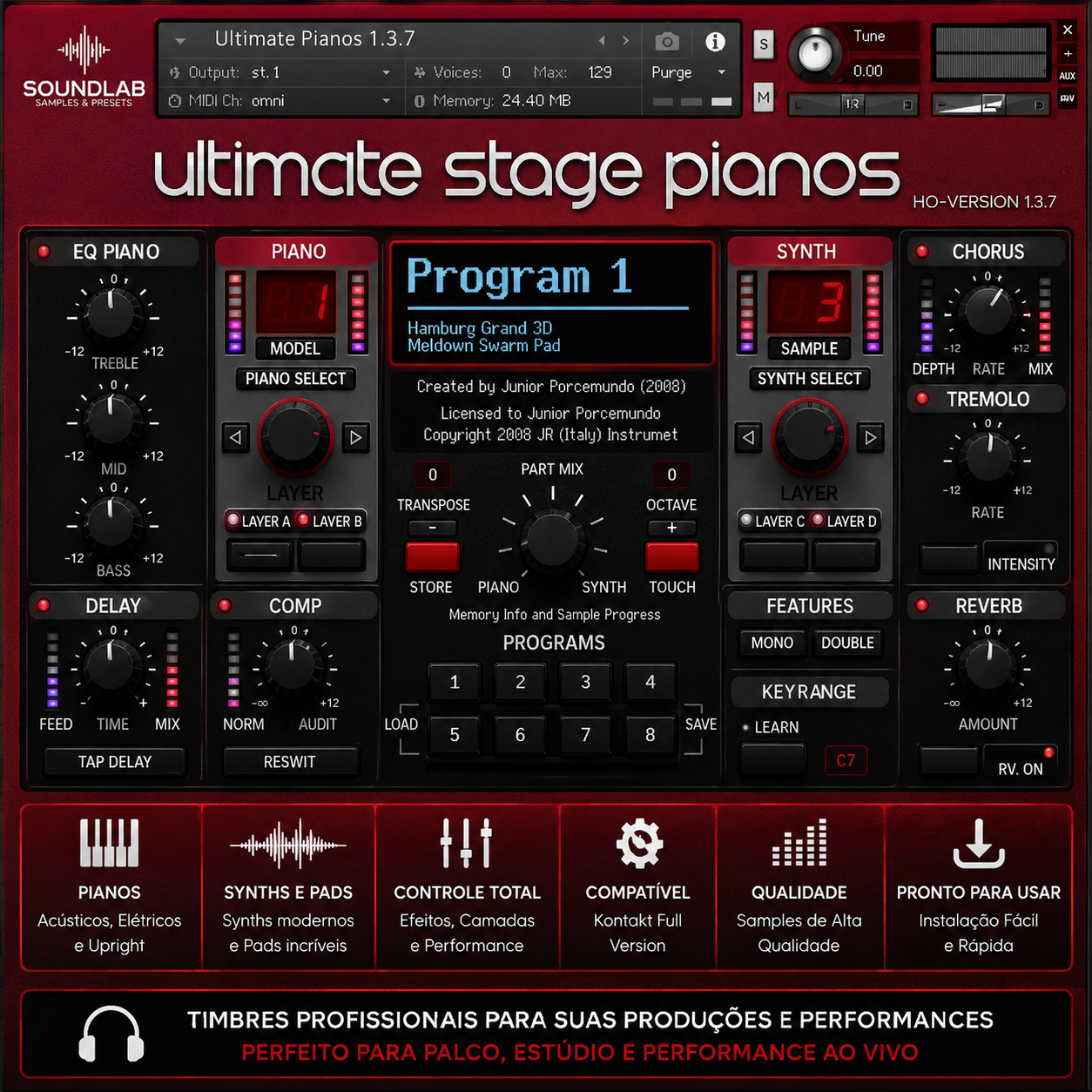 Ultimate Pianos 1.3 - biblioteca avulsa SoundLab